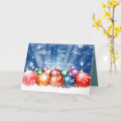 Gelukkig Nieuwjaar en Prettig Kerstmis ballen Kaart (Gele Bloem)