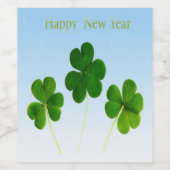 Gelukkig Nieuwjaar en Succes Wijn Etiket (Enkel label)