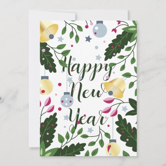 Gelukkig Nieuwjaar en vrolijk kerstfeest Kaart (Voorkant)