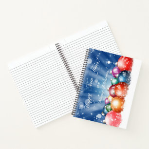 Gelukkig Nieuwjaar en vrolijke kerstcadeautjes Notitieboek
