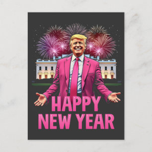 Gelukkig Nieuwjaar Eve Trump Resolutie 2025 Feestdagenkaart