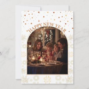 Gelukkig Nieuwjaar Familie Foto Aanpasbare Kaart