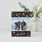 Gelukkig Nieuwjaar Familie Foto Feestdagenkaart (Staand voorkant)