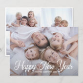 Gelukkig Nieuwjaar Familie Foto Minimalistische Wi Feestdagenkaart (Voorkant / Achterkant)