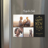 Gelukkig Nieuwjaar Faux Folie 3 foto magnetische K