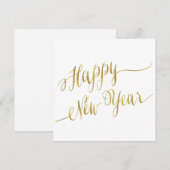 Gelukkig Nieuwjaar Faux Gold Foil Groet Feestdagenkaart (Voorkant / Achterkant)