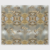 Gelukkig Nieuwjaar Faux Gold Foil Script Elegant C Cadeaupapier (Vlak)