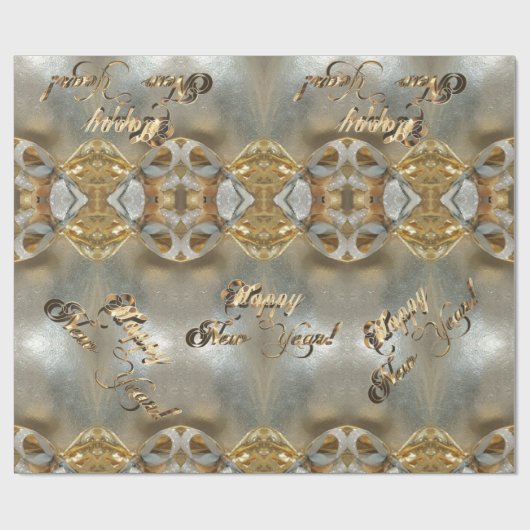 Gelukkig Nieuwjaar Faux Gold Foil Script Elegant C Cadeaupapier (Vlak)