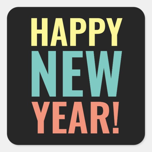 Gelukkig nieuwjaar favor stickers en enveloppe zeg (Voorkant)