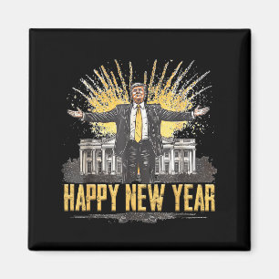 Gelukkig Nieuwjaar Feest 2025 Trump 2024 Neem Amer Magneet