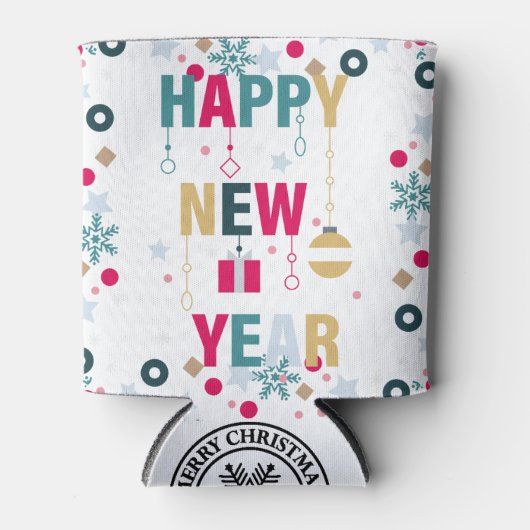 Gelukkig nieuwjaar feest blikjeskoeler (Voorkant)