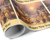 Gelukkig nieuwjaar feest cadeaupapier (Rol Hoek)