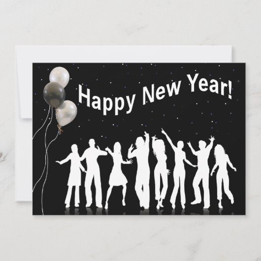Gelukkig Nieuwjaar Feest Kaart (Voorkant)