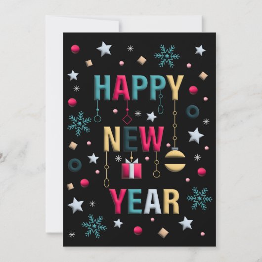 Gelukkig nieuwjaar feest kaart (Voorkant)