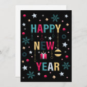 Gelukkig nieuwjaar feest kaart (Voorkant / Achterkant)