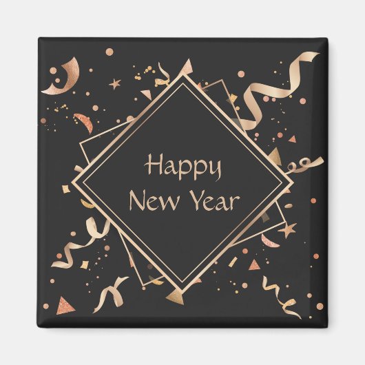 Gelukkig nieuwjaar feest magneet (Voorkant)