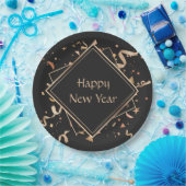 Gelukkig nieuwjaar feest papieren bordje (Feest)