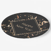 Gelukkig nieuwjaar feest papieren bordje (Gekanteld)