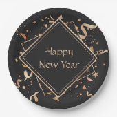 Gelukkig nieuwjaar feest papieren bordje (Voorkant)