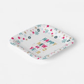 Gelukkig nieuwjaar feest papieren bordje (Gebogen)