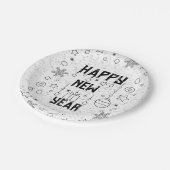 Gelukkig nieuwjaar feest papieren bordje (Gekanteld)