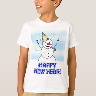 GELUKKIG NIEUWJAAR! Feest van de sneeuwman T-shirt