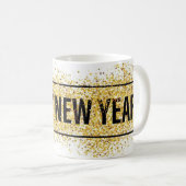 Gelukkig nieuwjaar feestdag Gold Glitter leuke fee Koffiemok (Voorkant rechts)