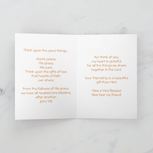 Gelukkig Nieuwjaar Feestdagen Kaart (Binnen)