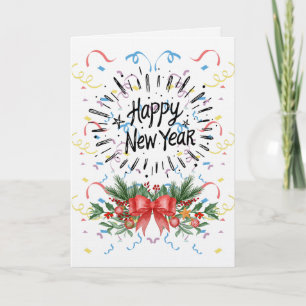 Gelukkig nieuwjaar feestdagen kaart