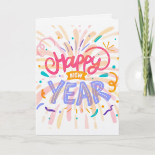 Gelukkig nieuwjaar feestdagen kaart