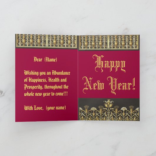 Gelukkig nieuwjaar! feestdagen kaart (Binnen)