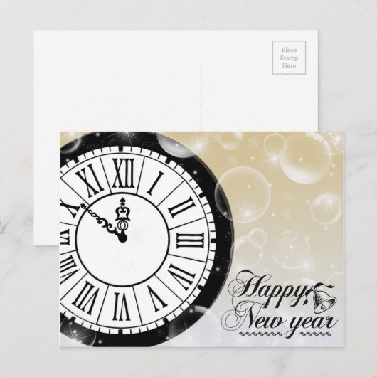 Gelukkig nieuwjaar feestdagenkaart (Voorkant / Achterkant)