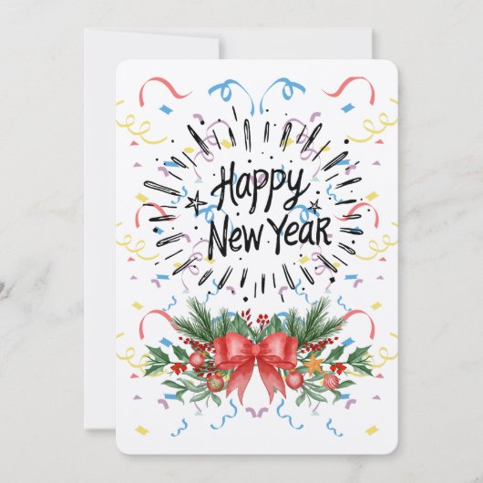 Gelukkig nieuwjaar feestdagenkaart (Voorkant)