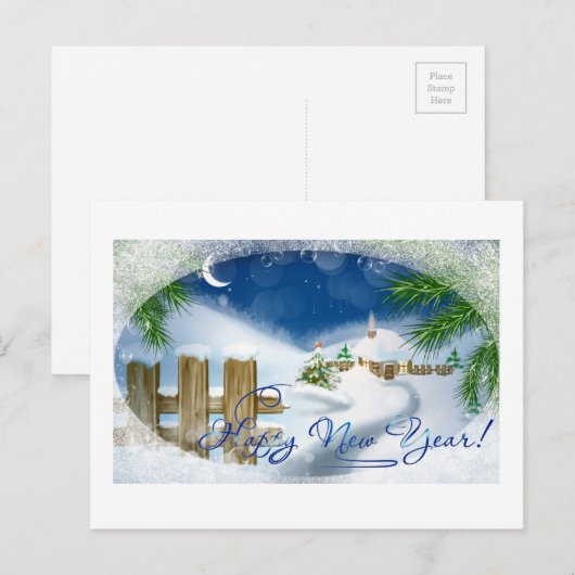 Gelukkig nieuwjaar feestdagenkaart (Voorkant / Achterkant)