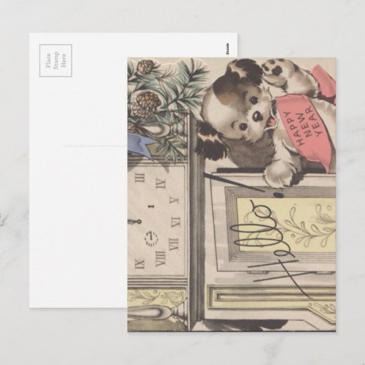 Gelukkig nieuwjaar feestdagenkaart (Voorkant / Achterkant)