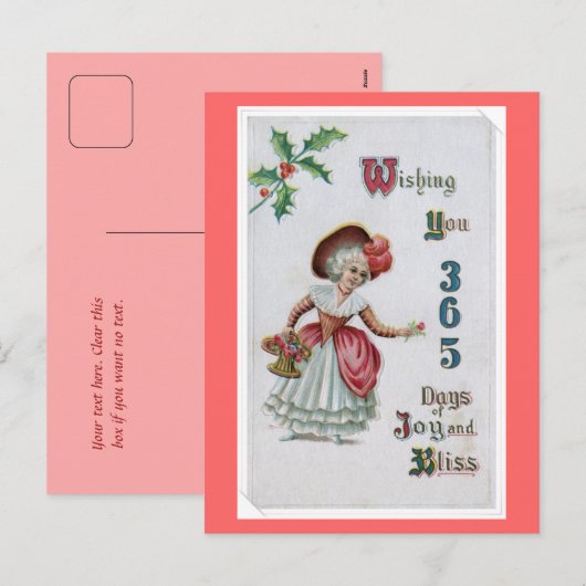  Gelukkig Nieuwjaar Feestdagenkaart (Voorkant / Achterkant)