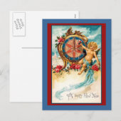 Gelukkig nieuwjaar feestdagenkaart (Voorkant / Achterkant)