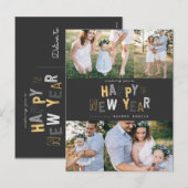 GELUKKIG NIEUWJAAR FEESTDAGENKAART (Voorkant / Achterkant)