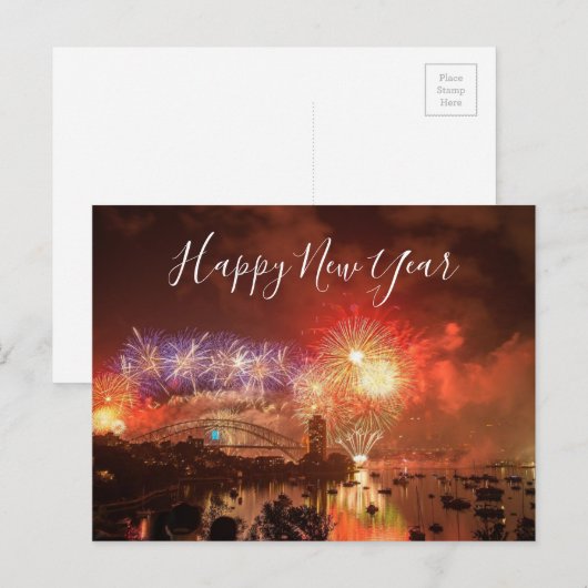 Gelukkig nieuwjaar feestdagenkaart (Voorkant / Achterkant)