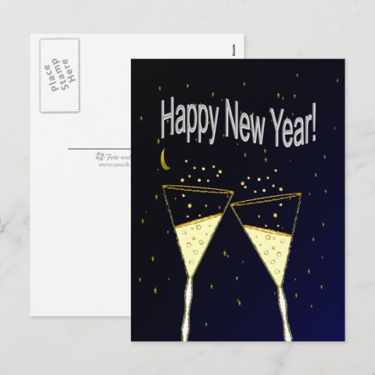 Gelukkig nieuwjaar feestdagenkaart (Voorkant / Achterkant)