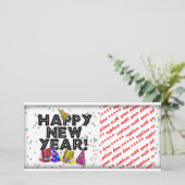 GELUKKIG NIEUWJAAR! FEESTDAGENKAART (Staand voorkant)