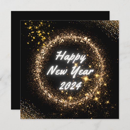 gelukkig nieuwjaar feestdagenkaart (Voorkant / Achterkant)