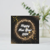 gelukkig nieuwjaar feestdagenkaart (Staand voorkant)