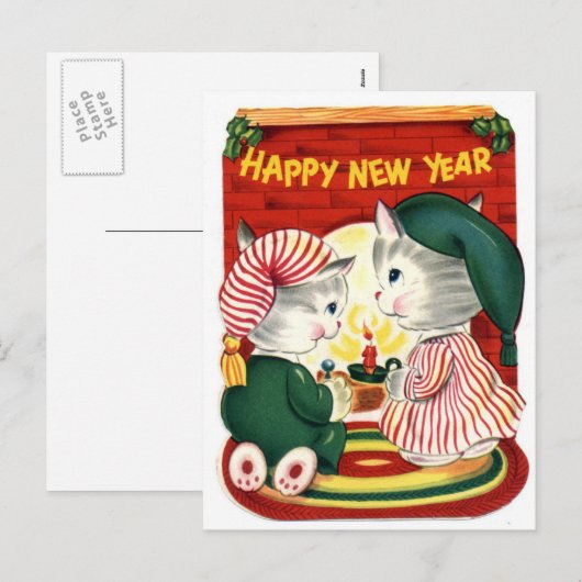 Gelukkig nieuwjaar feestdagenkaart (Voorkant / Achterkant)