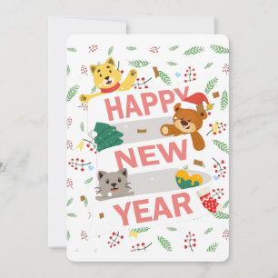 Gelukkig nieuwjaar feestdagenkaart