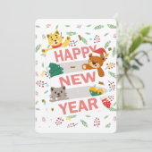 Gelukkig nieuwjaar feestdagenkaart (Staand voorkant)