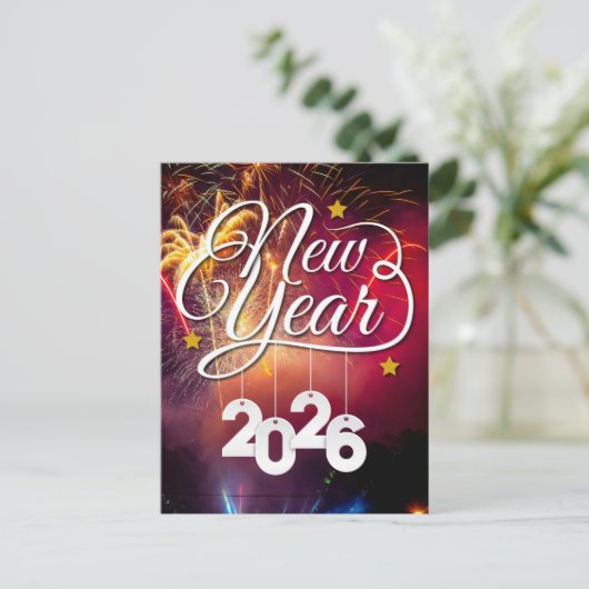 Gelukkig Nieuwjaar - feestelijk feest ontwerp Briefkaart (Staand voorkant)