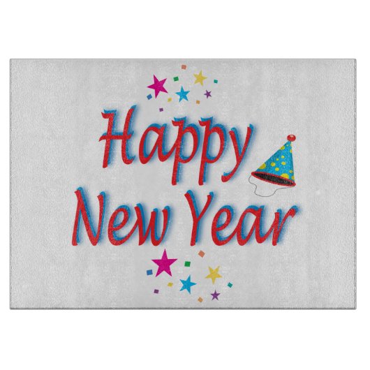 Gelukkig Nieuwjaar Feestelijke Feest Kleurrijke Ep Snijplank (Voorkant)