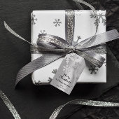 Gelukkig nieuwjaar feestelijke feestdag in Silver Cadeaulabel