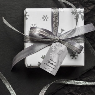 Gelukkig nieuwjaar feestelijke feestdag in Silver Cadeaulabel
